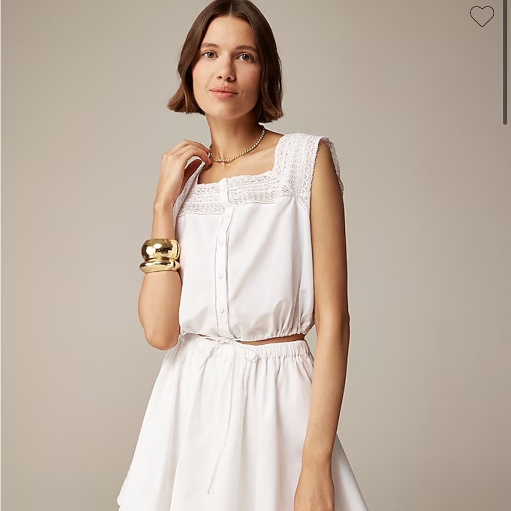 J Crew Lace trimmed crop top